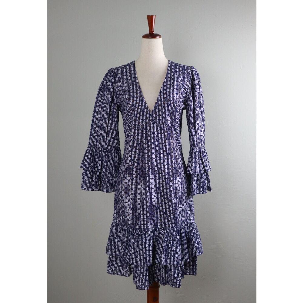 MICHAEL KORS COLLECTION $2290 Embroidered Eyelet Gingham Floral Dress Size 8